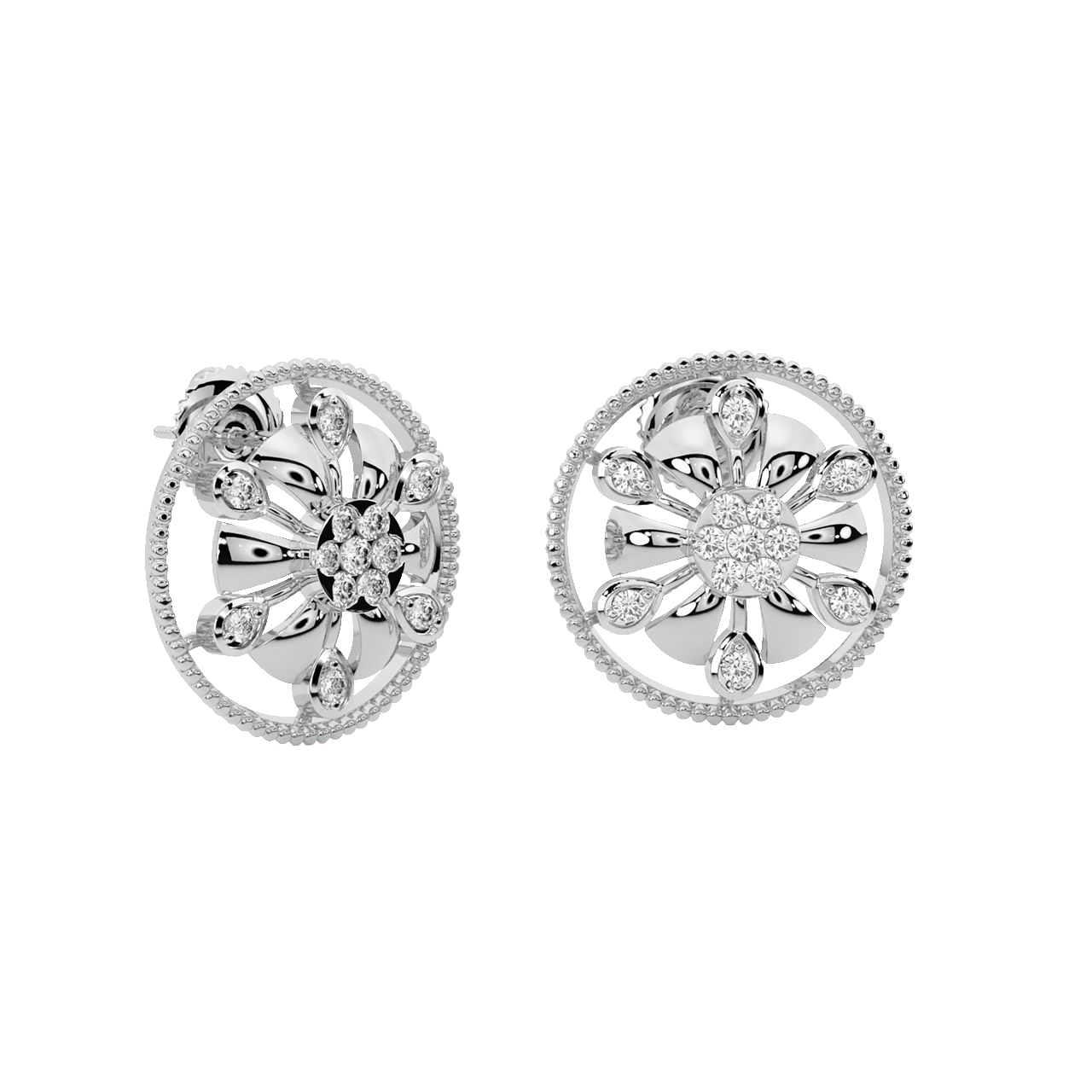 Ailani Round Diamond Stud Earrings